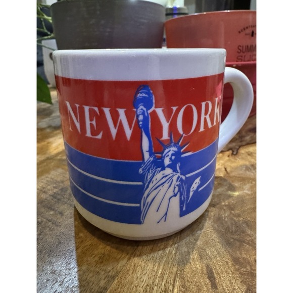 The Unbranded Brand Other - VINTAGE COFFEE TEA MUG CUP NEW YORK CITY STATUE OF LIBERTY RETRO MUG